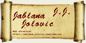 Jablana Jolović vizit kartica